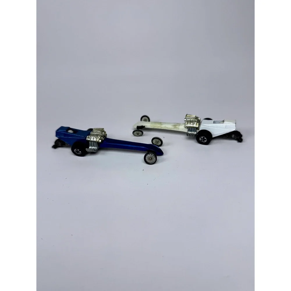 Hot Wheels Fuel Dragster 1970 Vintage Redline Era Blue White Pair Mattel USA‎